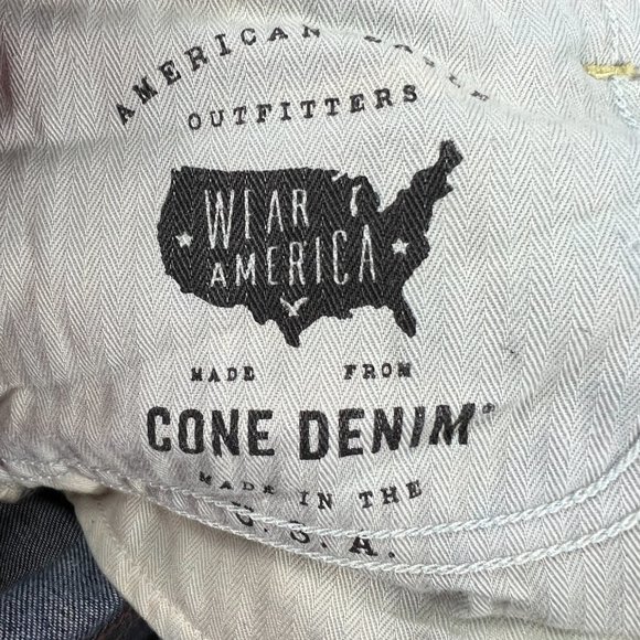 American Eagle Jean Women 8 Skinny Dark Blue Whisker Cone Stretch Denim USA Made - Picture 5 of 16